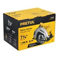 Scie circulaire PRETUL 7-1/4" 1200W, scie à bois électrique pour bricolage et usage industriel