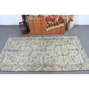 Tapis turc vintage, tapis d'appoint 3,3x6,4 pieds, tapis oriental gris brun - Product Image 3