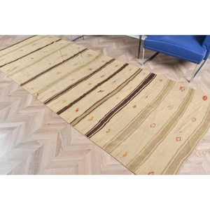 4.1x11.1 ft Vintage Turkish <b>Rug</b>, <b>Runner</b> <b>Rug</b>, Brown Kilim Camouflage <b>Rug</b> - Product Image 5