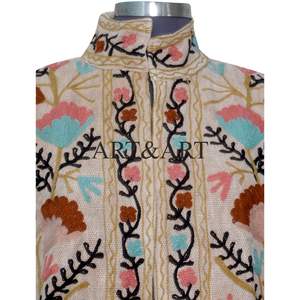 Veste en coton matelassée tricotée unisexe pour femmes, broderie artisanale d'hiver, vêtements décontractés personnalisables - Product Image 2