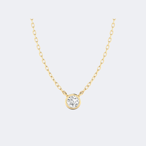 Collier solitaire avec diamant rond serti clos de 0,20 carats - Product Image 1