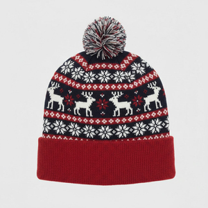 Bonnets en gros personnalisés avec logo intégral, bonnets d'hiver en tricot jacquard 100% acrylique jacquard 2026 - Product Image 4