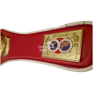 Custom Boxing Championship <b>Belt</b> With <b>Red</b> Leather Strap And Gold Plated Plate - Product Image 4