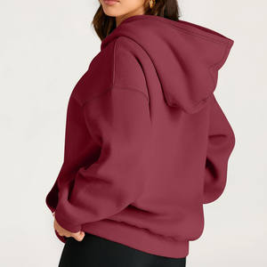 Sweats à capuche pour femmes décontractés brodés à impression personnalisée Sweatshirts 100% coton Streetwear Sweats à capuche d'automne tissés surdimensionnés et écologiques - Product Image 6