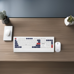 Jedel 104-Key Wireless <strong>Keyboard</strong> Combo Blue <strong>White</strong> Keycap 1600DPI Mouse Set USB Interface Featuring Palm Hand <strong>Rest</strong> New Product - Product Image 3