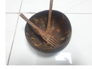 ชามกะลามะพร้าวขัดเงาเป็นมิตรต่อสิ่งแวดล้อมทำมือพร้อมโลโก้สลักตามสั่ง - Product Image 4