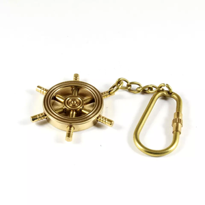 LLavero de latón náutico antiguo Vintage, llaveros con lazo de latón, llaveros de Sailor wheel - Product Image 4