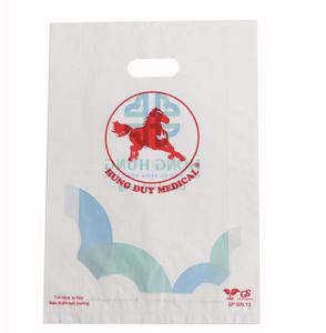 Logo imprimé personnalisé d'usine HDPE LDPE sac à provisions en plastique découpé avec poignée pour l'emballage et l'utilisation des ordures - Product Image 2