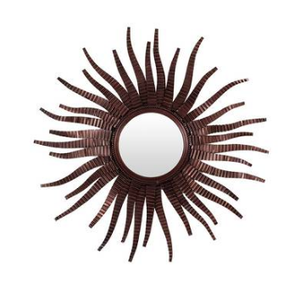 AK กระจกติดผนังโลหะดีไซน์รูปใบไม้ทองเหลืองพร้อมกระจกตกแต่งผนังทันสมัยสีดำสำหรับตกแต่งผนังร้านอาหาร - Product Image 5