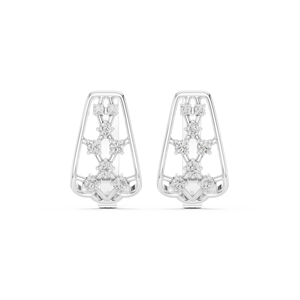 <b>Solid</b> 925 Sterling <b>Silver</b> Sleek Zircon Bali Hoop <b>Earrings</b> Minimalist Everyday Luxury Women - Product Image 2