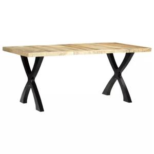 Modern Industrial Design Mango <b>Wood</b> & Iron <b>Dining</b> <b>Table</b> Set with <b>Dining</b> Chairs Waterproof Home Furniture - Product Image 4