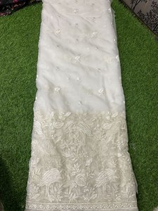 Nylon organza bordado trabajo fantasía Nett tela lahenga tela - Product Image 3