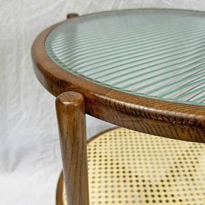 Modern Two-Tier Round Glass Top Coffee <b>Table</b> 58x46cm Durable Living Room Furniture Side <b>Table</b> for Entry Home Use - Product Image 3