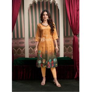 New Collection Digital Jecquard Print <b>Kurti</b> for Women Regular Wear <b>Kurti</b> Set Available at Bulk Quantity for Wholesale - Product Image 1