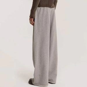 Pantalons de survêtement surdimensionnés et lourds personnalisés en gros pour hommes, couleur unie, ourlet élastique, taille élastique, pantalon de jogging décontracté - Product Image 2