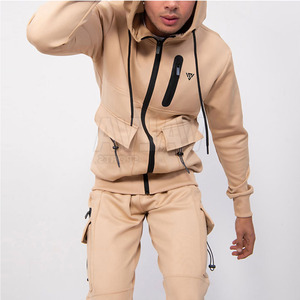 Conjuntos de joggers de alta calidad para hombre, chándal de lana cómodo, ropa deportiva con cierre de cremallera, estilo de entrenamiento informal, gimnasio XL transpirable - Product Image 3