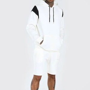 High Quality <b>Long</b> Sleeve Summer Hoodie and <b>Shorts</b> Set Hoodie With Kangaroo Pockets and <b>Shorts</b> Summer Sweat Suit - Product Image 1