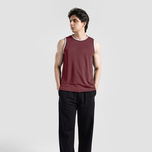 Camiseta sin mangas de talla grande transpirable de primera calidad para hombre, Camiseta deportiva de algodón tejida para gimnasio - Product Image 5