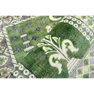 Tapis de prière en viscose à motifs imprimés de luxe vert foncé et beige, taille 27x45, pour la prière quotidienne, vente en gros - Product Image 2