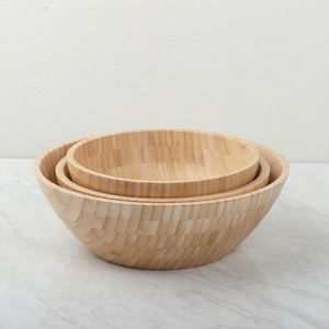 Ensemble de bols à salade en bois de bambou Bol en bois biodégradable durable pour servir des aliments du Vietnam - Product Image 1