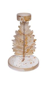 Bougeoir de Noël à fleurs rustiques dorées Chandelier de vacances de festival de créateurs pour l'artisanat à la maison et la fête à usage festif - Product Image 2