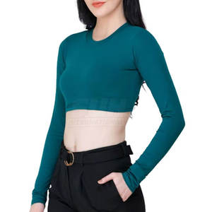 Wholesale Breathable Lightweight Front Logo Quick Dry Women <b>Yoga</b> <b>Tops</b> High Waist Reasonable Price - Product Image 3