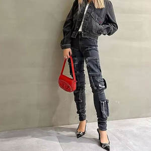 Meilleur prix Nouvelle arrivée Pantalon en jean droit décontracté Vêtements d'entraînement respirant avec logo personnalisé en vente en ligne - Product Image 4