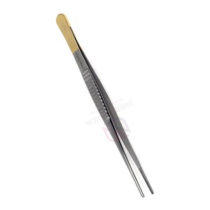 Pinza para tejidos DeBakey, instrumento quirúrgico manual atraumático, acabado medio dorado, certificado CE Clase I - Product Image 4
