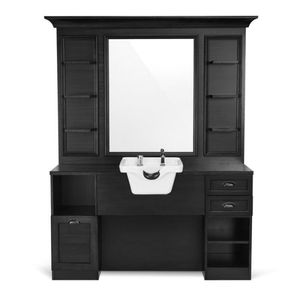 Estación de Peluquería/Barbería Comercial Moderna de Madera - Plegable, Portátil, Ecológica, Duradera y Ajustable, Muebles de Salón Estilo Estambul - Product Image 3