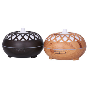 Diffuseur d'huiles essentielles en bois sculpté, humidificateur ultrasonique, lumière ambiante LED multicolore, brumisateur silencieux - Product Image 6