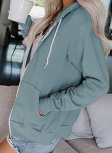 Sweat à capuche à manches longues pour femmes veste manteau poches zippées manteau d'hiver en Polyester/coton brodé Technics - Product Image 3