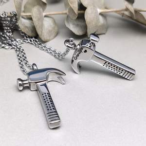 Brother Hammer Construction Tool Urn Necklace for <b>Ashes</b> Laborer Cremation <b>Keepsake</b> Memorial Pendant Jewelry Dad Mom Custom Size - Product Image 6