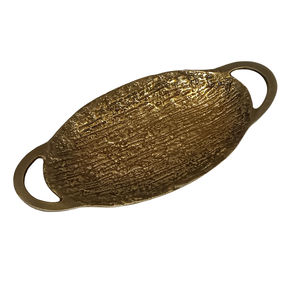 Bandeja de Servicio Ovalada de Aluminio Fundido de Diseño Moderno y Multifuncional, con Dos Partes, Acabado Texturizado Decorativo y Patrón Escénico - Product Image 2