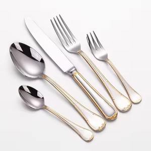 Ensemble de couverts en acier inoxydable au design moderne, fourchette, couteau, cuillère pour hôtel, restaurant, table à manger - Product Image 3