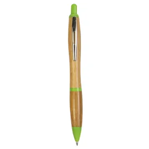 Penna Personalizzata in Bambù con Chiusura a Scatto, Gadget Promozionale Ecologico - Product Image 1