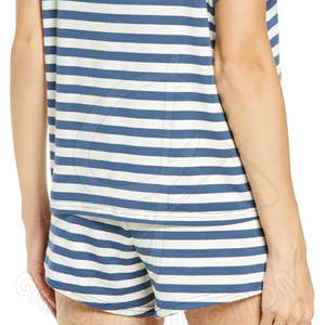 Conjuntos de camiseta y pantalones cortos de manga corta de nuevo estilo para mujer con logotipo impreso personalizado 100% tela de algodón para el verano - Product Image 6