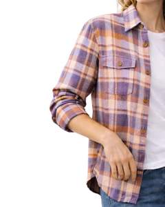 Camisa de Franela a Cuadros Oversize para Mujer, Morado y Naranja, Manga Larga, Casual, Suave, Otoño-Invierno, Venta al por Mayor - Product Image 6