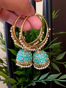 Punjabi Jhumka, regalo para niñas, boda Favor Girls Fashion, Chand Baliya, favores, Tops, Jhumka, bodas, joyería, regalo de devolución - Product Image 4