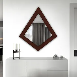 Espejo de pared de madera con forma geométrica de diseñador MOQ bajo hecho a mano, venta directa de fábrica del fabricante al por mayor - Product Image 1