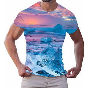 Camisetas de impresión por sublimación para hombres de alta calidad 100% poliéster transpirable 260 gramos último patrón de letras tela de punto - Product Image 3