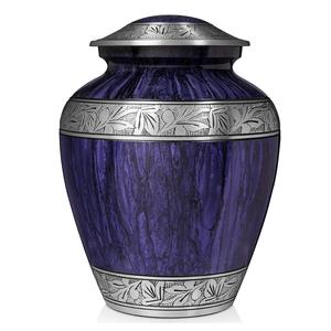Hot Selling European Style Adult Cremation Urn, Blue Aluminum Funeral & Memorial Supplies for Families Honoring Your Loved Ones - Product Image 3