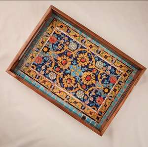 Juego de regalo de Navidad de la mejor calidad, decoración del hogar, incrustaciones de madera/hueso, bandeja decorativa, servicio de té y café, nuevo diseño superventas - Product Image 3