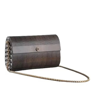 Bolso de mano de madera artesanal para mujer, para fiestas nocturnas, bolso de mano de madera premium hecho a mano con diseño de incrustaciones de resina a bajo costo - Product Image 1