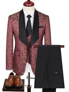 Abiti da Sposo per Uomo _ <span class=keywords><strong>Smoking</strong></span> Champagne di Design Italiano su Misura Giacca e Pantalone Completo 2 Pezzi per lo Sposo - Product Image 2