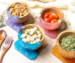 Best Polished Eco-Friendly <b>Wood</b> Resin Serving <b>Bowl</b> Elegant Salad Serving <b>Bowls</b> for Dinnerware Use Excellent Packing Decoration - Product Image 4