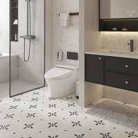 Carreaux de céramique en mosaïque de fleurs bleues 200x200mm antidérapants antibactériens design moderne pour les bordures et les accents intérieurs et de cour