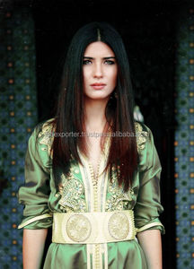 Tissu de soie de haute qualité Caftan Irani femmes mode modeste avec broderie et travail de dentelle - Product Image 1