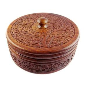 Top Tendance Produit Hotpots Classique Élégant Sheesham Couvercle Pot En Bois Fournitures Alimentaires Casserole Servant Réchauffeur De Nourriture Pot - Product Image 6