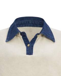 Pull en tricot personnalisé par le fabricant avec col en denim bleu, pull décontracté pour femme, hiver, manches longues, doux, chaud, haut tendance - Product Image 4