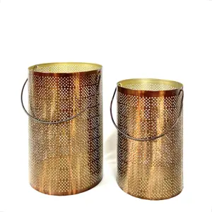 Lanterne en fer faite à la main durable découpée au laser bougeoir ouragan support votif taille personnalisée couleur élégante décoration de la maison pour - Product Image 1